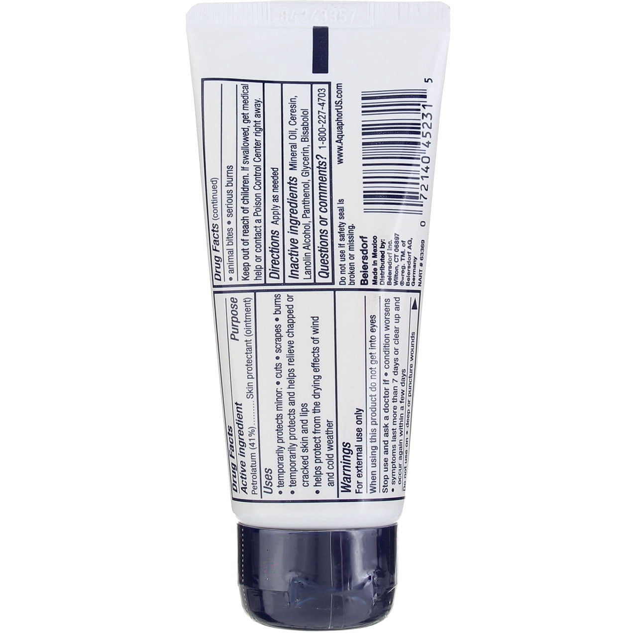 Aquaphor Advanced Therapy Healing Ointment Skin Protectant Tube, Unscented, 1.75 oz (5 Pack) (Bundle)