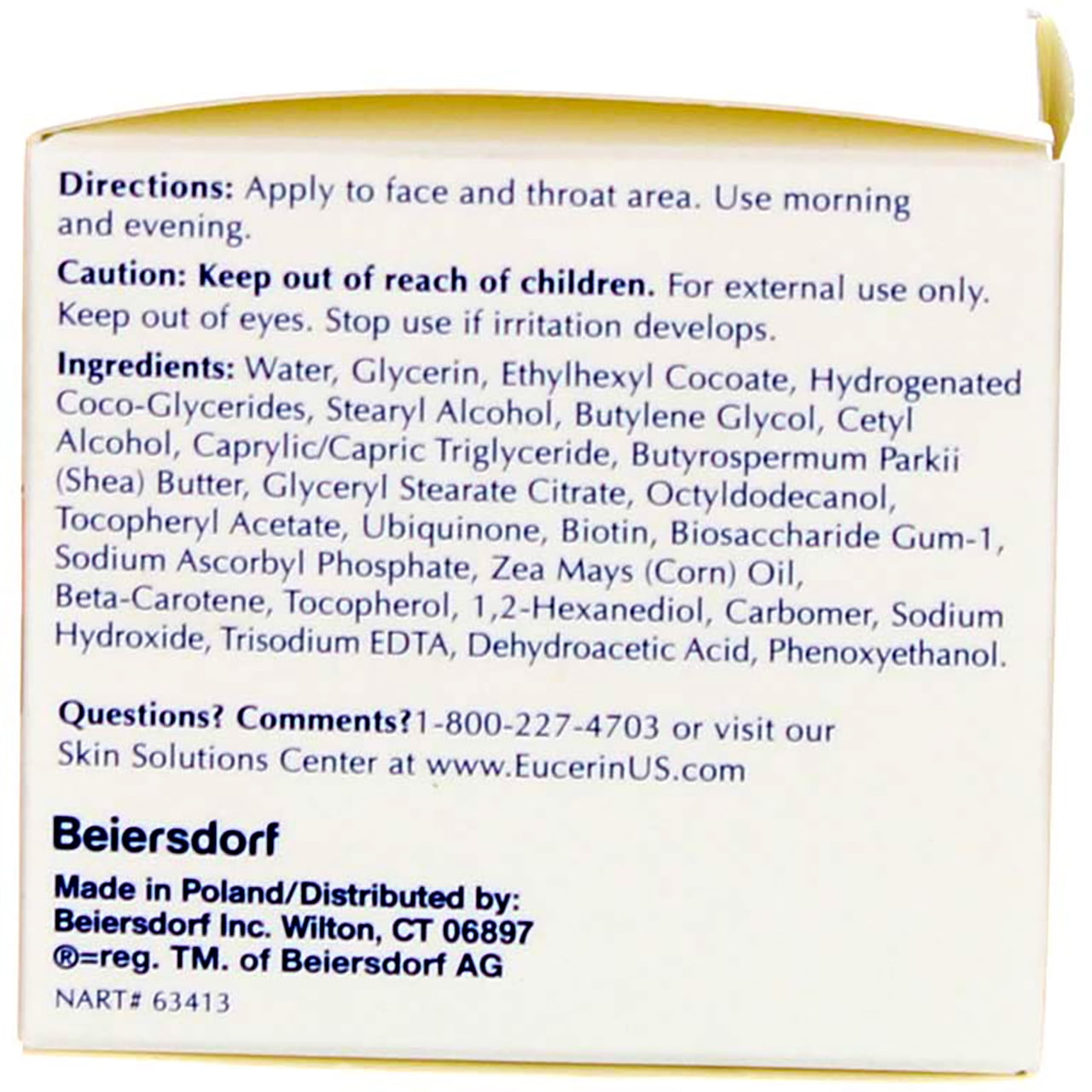 Eucerin Q10 Anti-Wrinkle Face Creme, Unscented, 1.7 oz (3 Pack) (Bundle)
