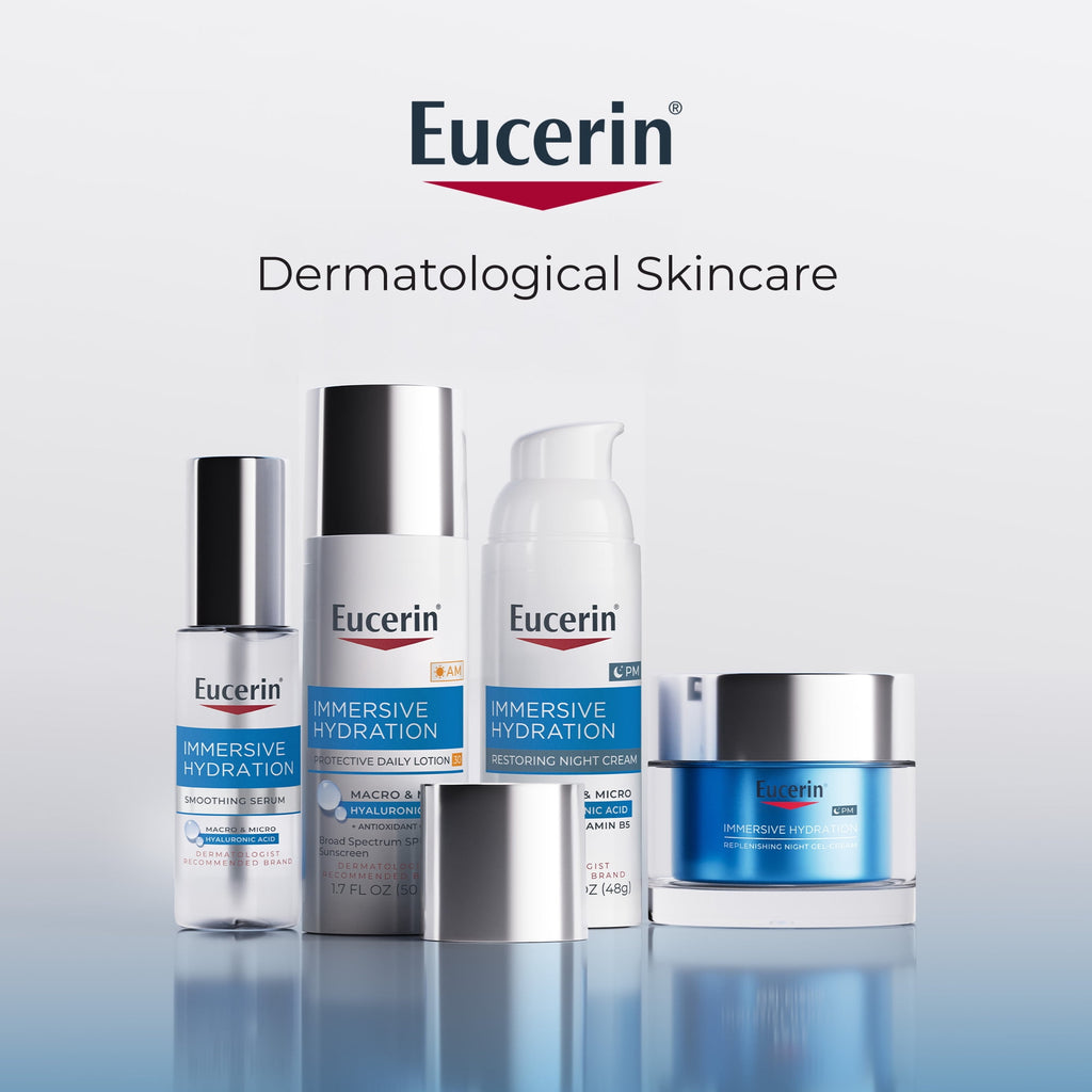Eucerin Immersive Hydration Replenishing Night Gel Face Cream with Hyaluronic Acid, 1.7 oz