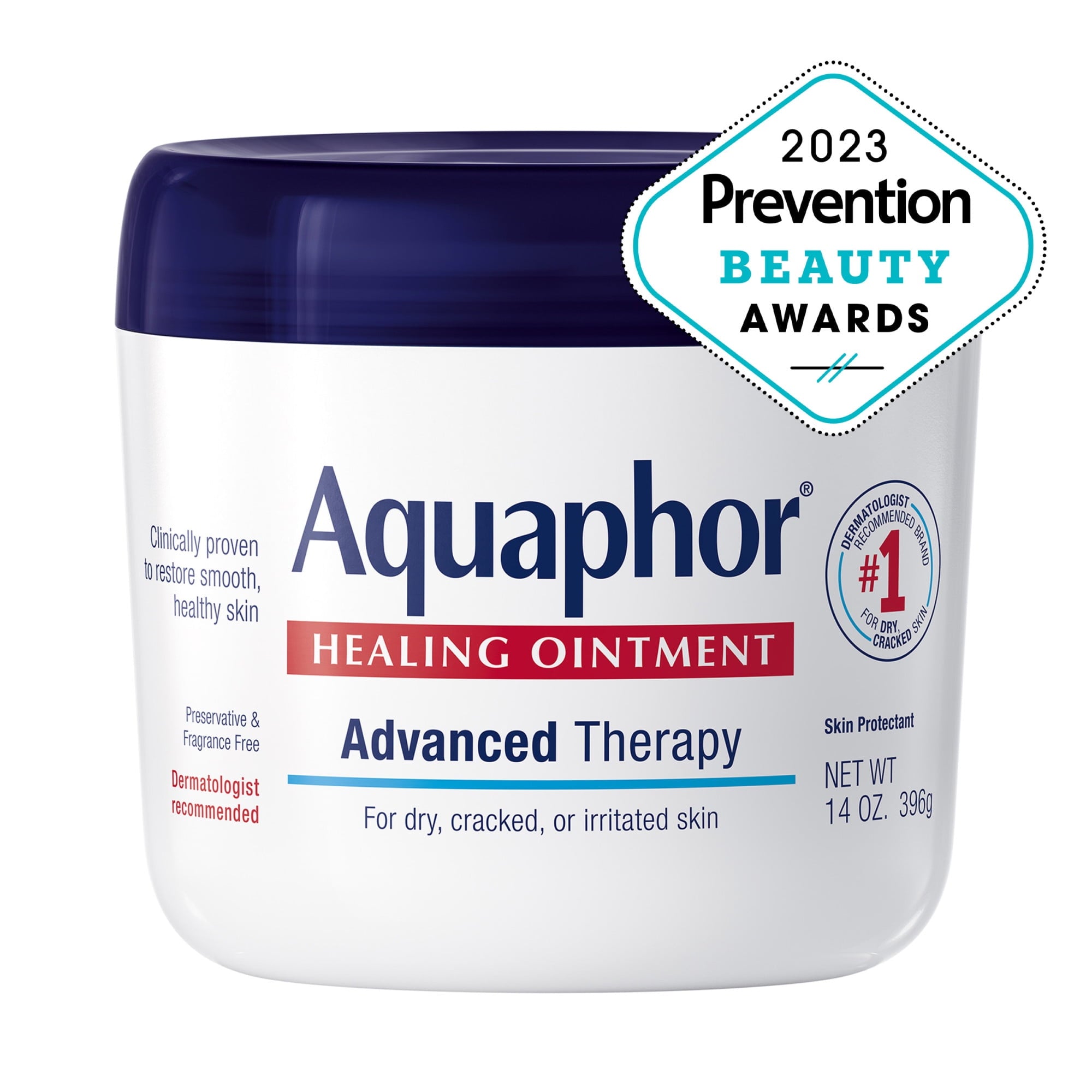 (2 pack) Aquaphor Healing Ointment Skin Protectant for Dry, Cracked, Irritated Skin, Fragrance Free, 14 oz