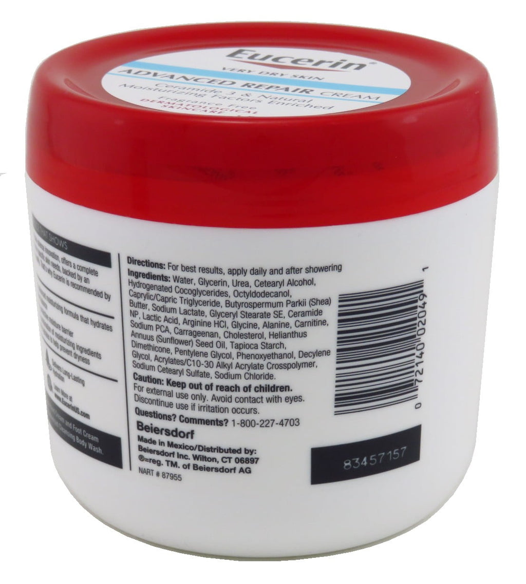 Eucerin Cream Advanced Repair 16 Ounce Jar (473ml) (Pack of 2)