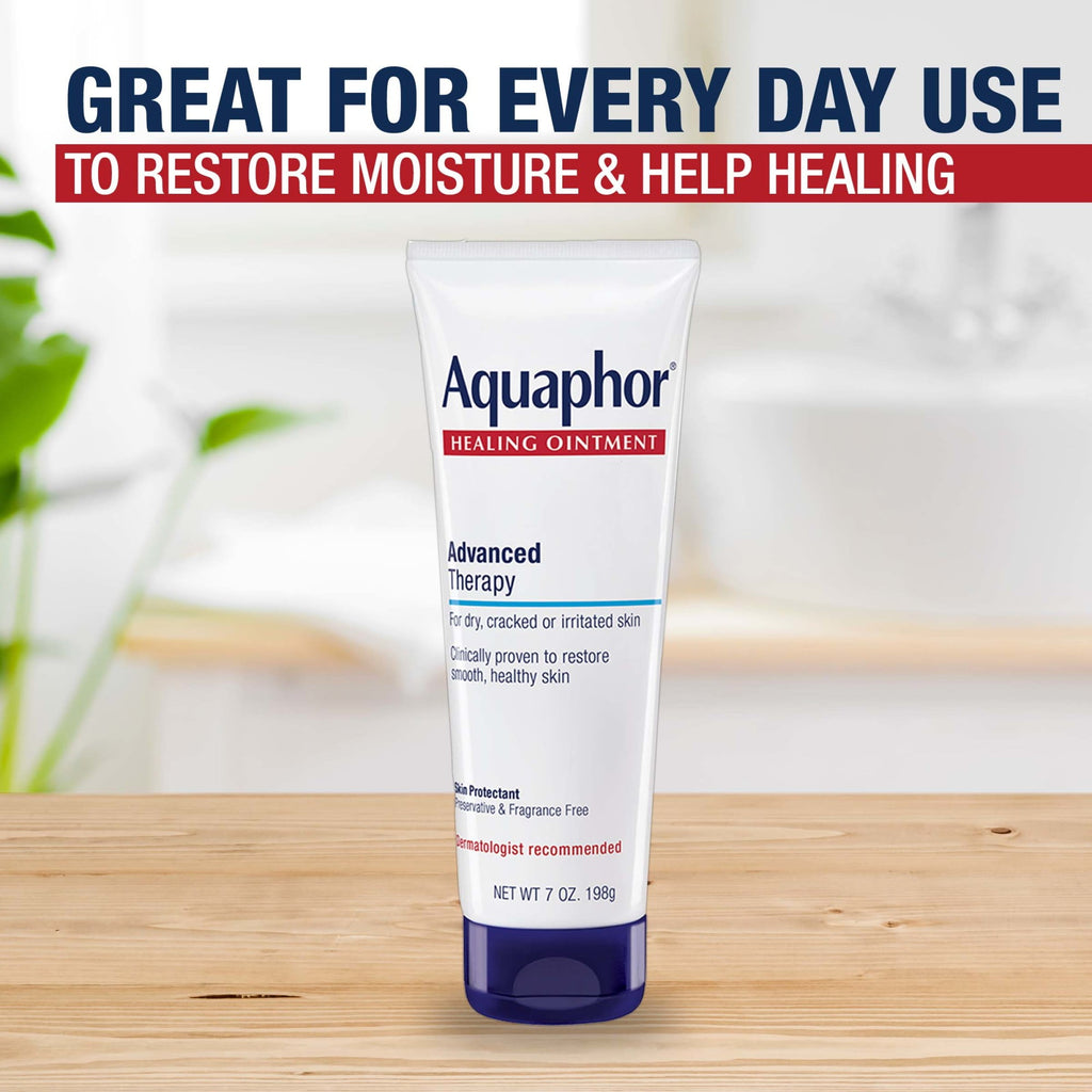 (3 pack) Aquaphor Healing Ointment Skin Protectant for Dry, Cracked, Irritated Skin, Fragrance Free, 7 oz