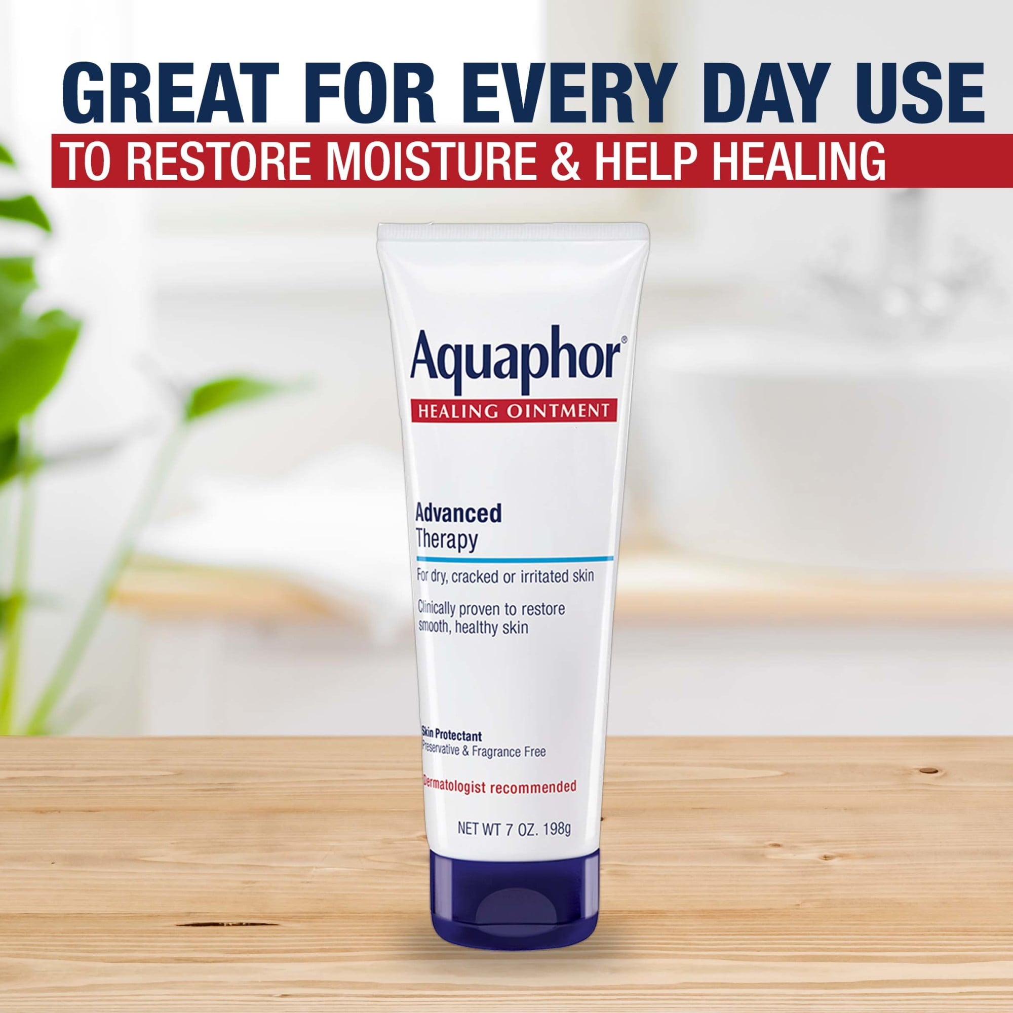 (3 pack) Aquaphor Healing Ointment Skin Protectant for Dry, Cracked, Irritated Skin, Fragrance Free, 7 oz