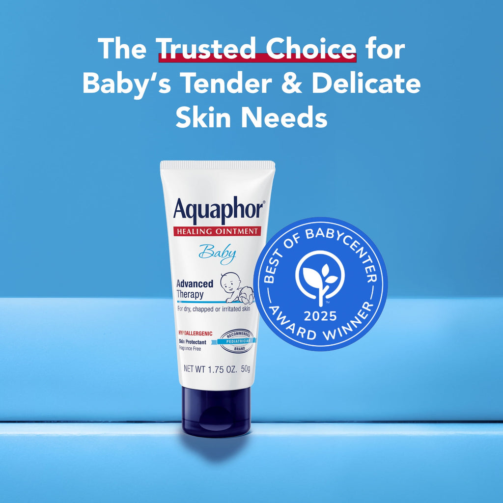 (3 pack) Aquaphor Baby Healing Ointment for Teething, Drool and Diaper Rash Cream, Travel Size, 1.75 oz