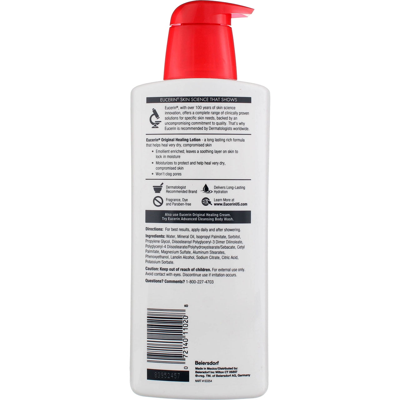 Eucerin Original Healing Lotion 16.90 oz (Pack of 3)