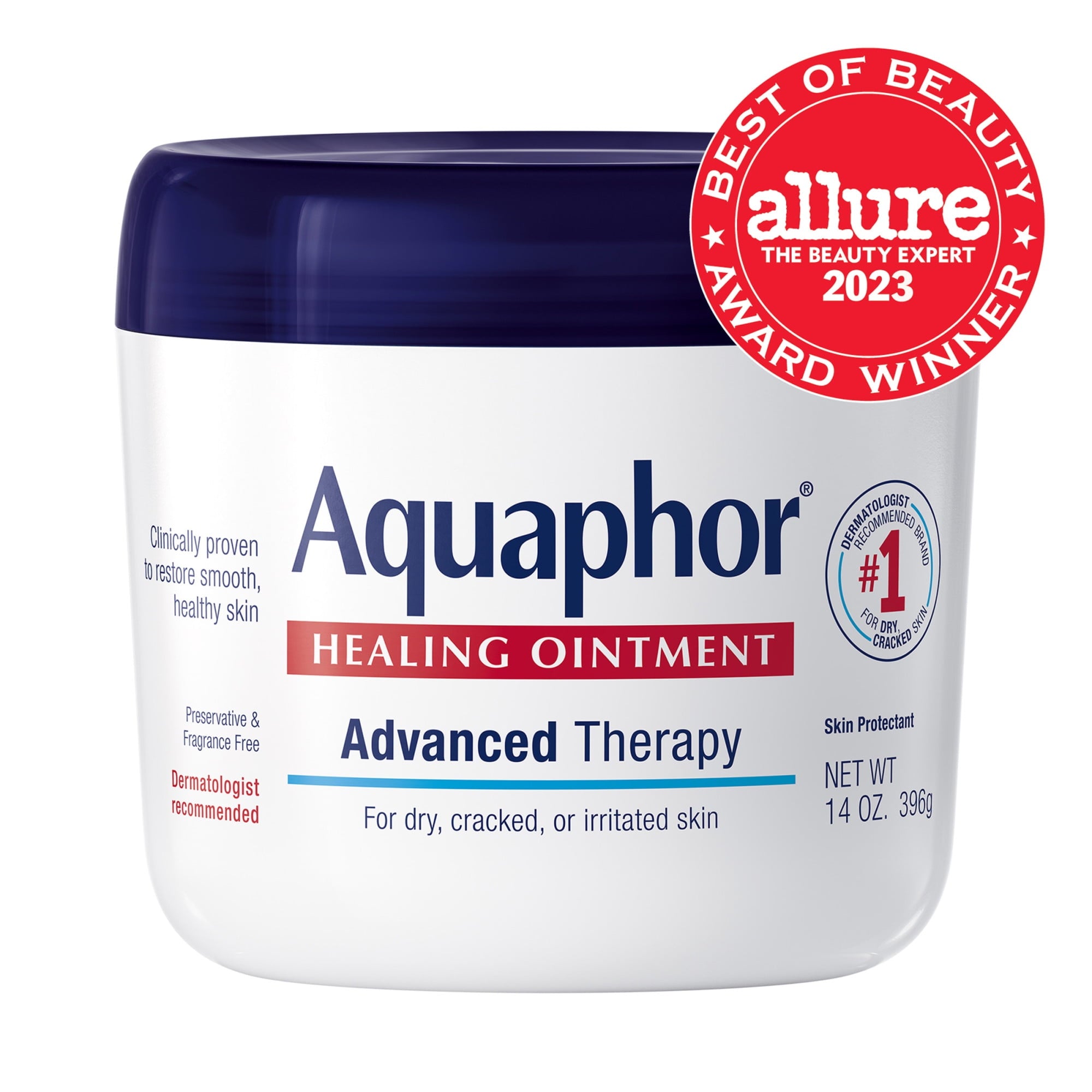 (2 pack) Aquaphor Healing Ointment Skin Protectant for Dry, Cracked, Irritated Skin, Fragrance Free, 14 oz