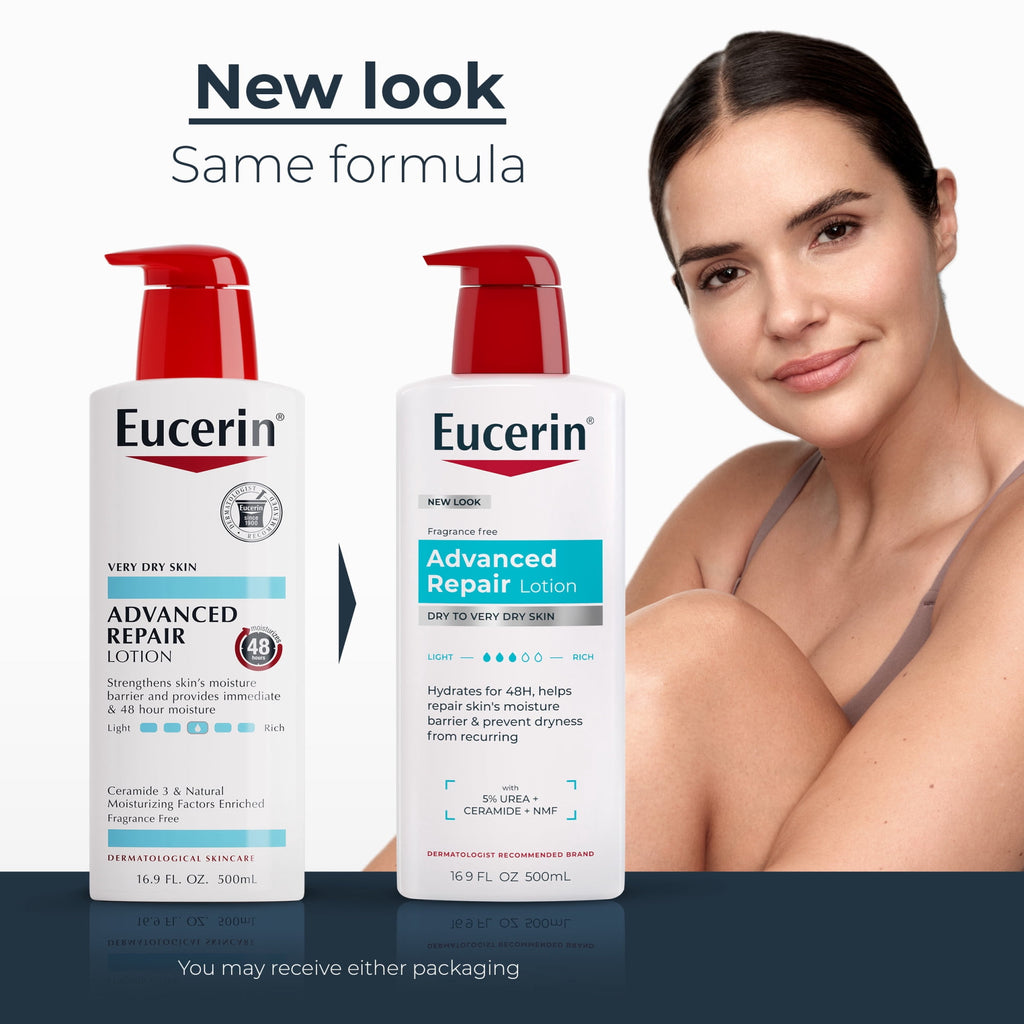 Eucerin Advanced Repair Lotion for Very Dry Skin, 16.9 fl oz Bottle