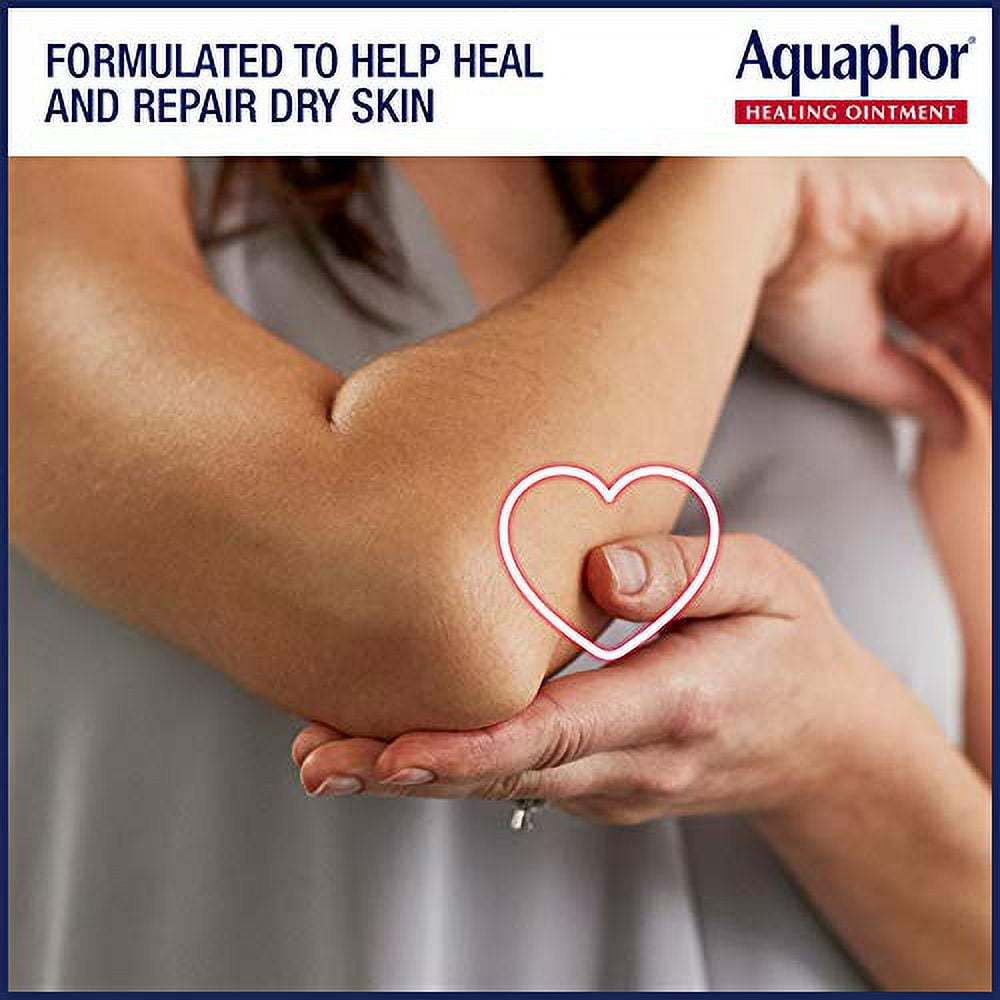 Aquaphor Healing Ointment - Moisturizing Skin Protectant for Dry Cracked Hands, Heels and Elbows - 14 oz. Jar