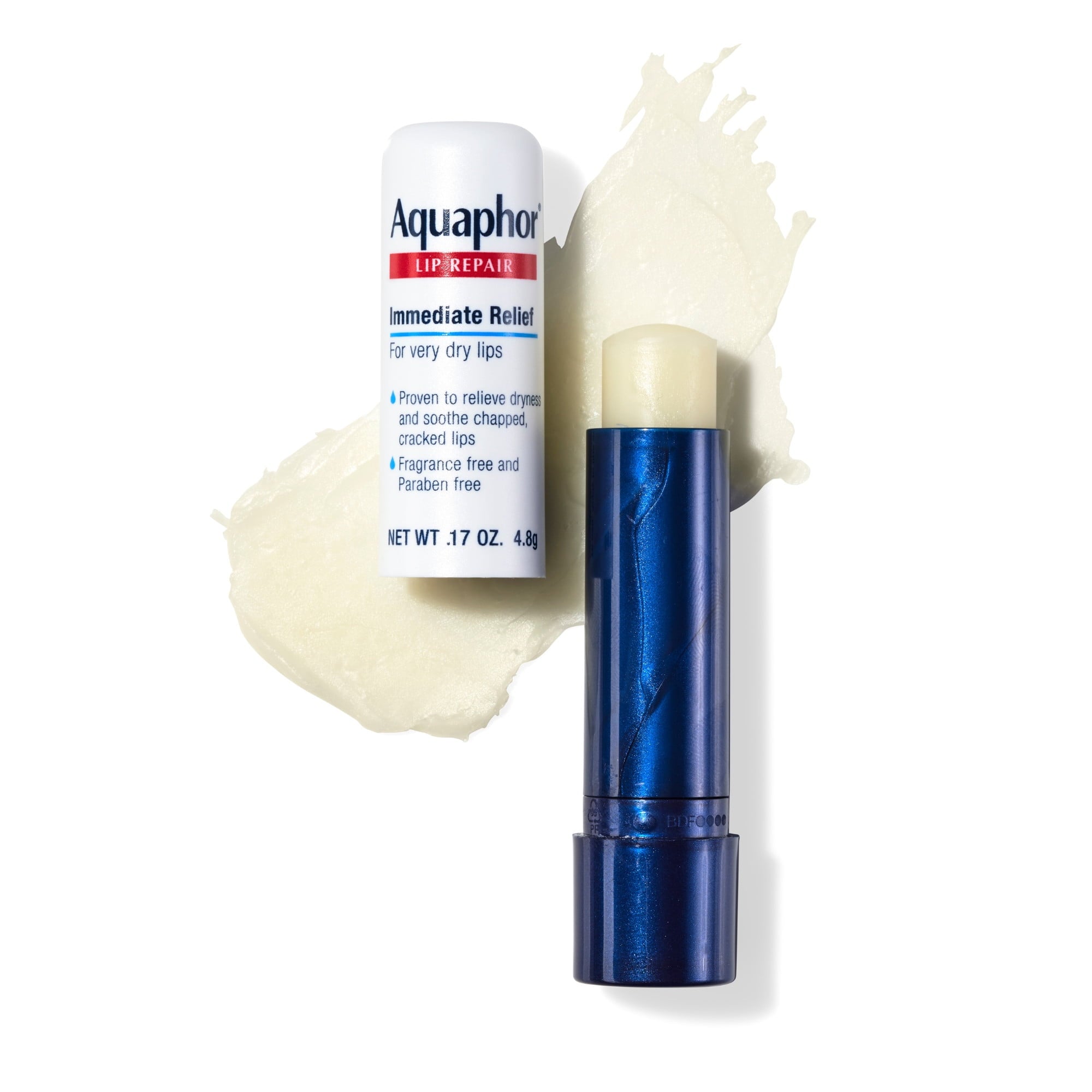 Aquaphor Lip Repair Balm Stick for Dry Chapped Lips with Shea Butter, 0.17 oz, 2 Pack