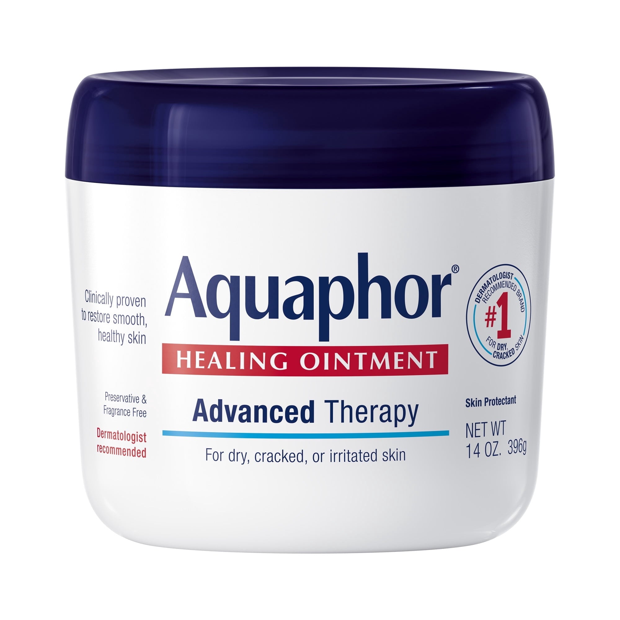 (2 pack) Aquaphor Healing Ointment Skin Protectant for Dry, Cracked, Irritated Skin, Fragrance Free, 14 oz