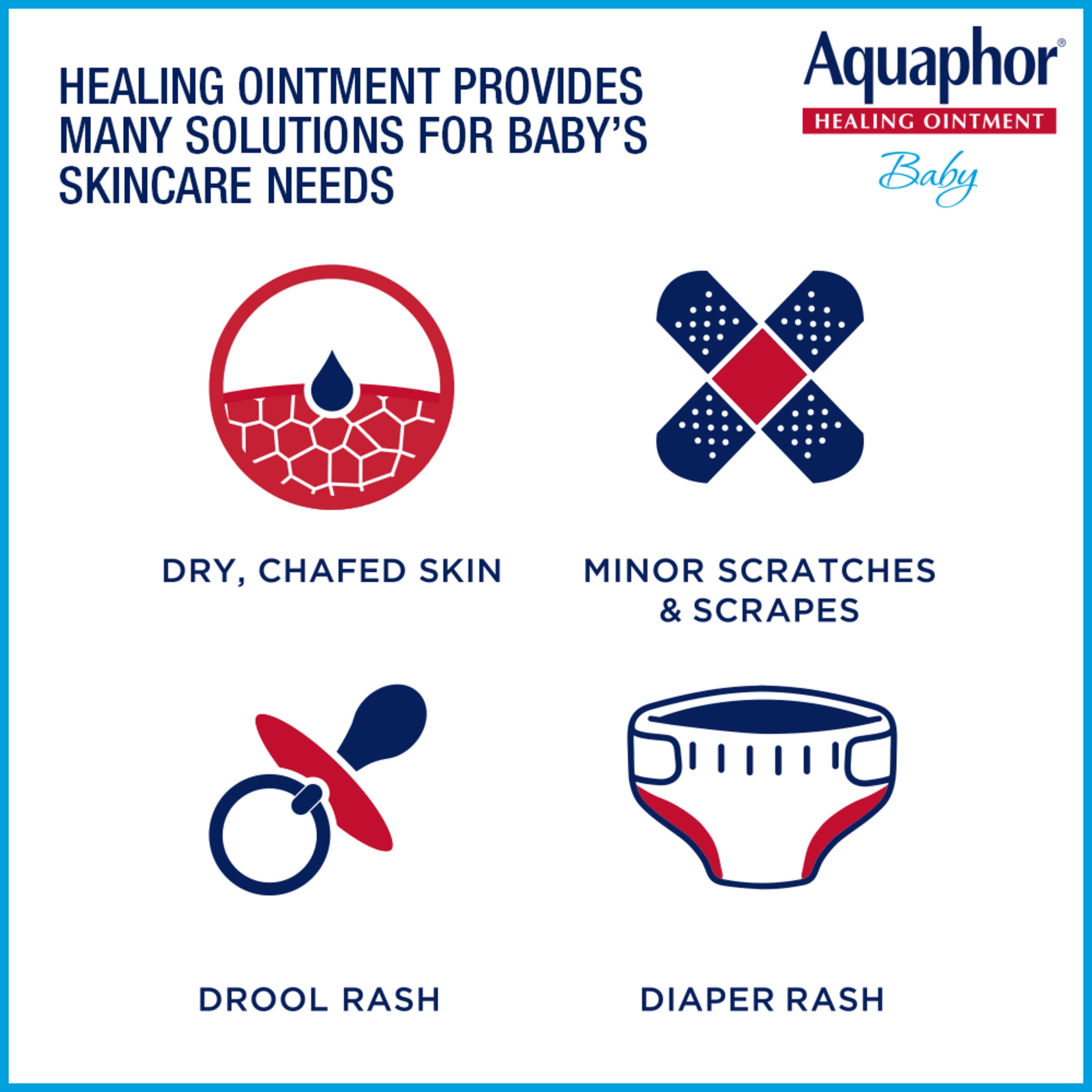 Aquaphor Baby Healing Ointment Advanced Therapy Skin Protectant for Dry Irritated Skin 7 oz (Pack of 2)