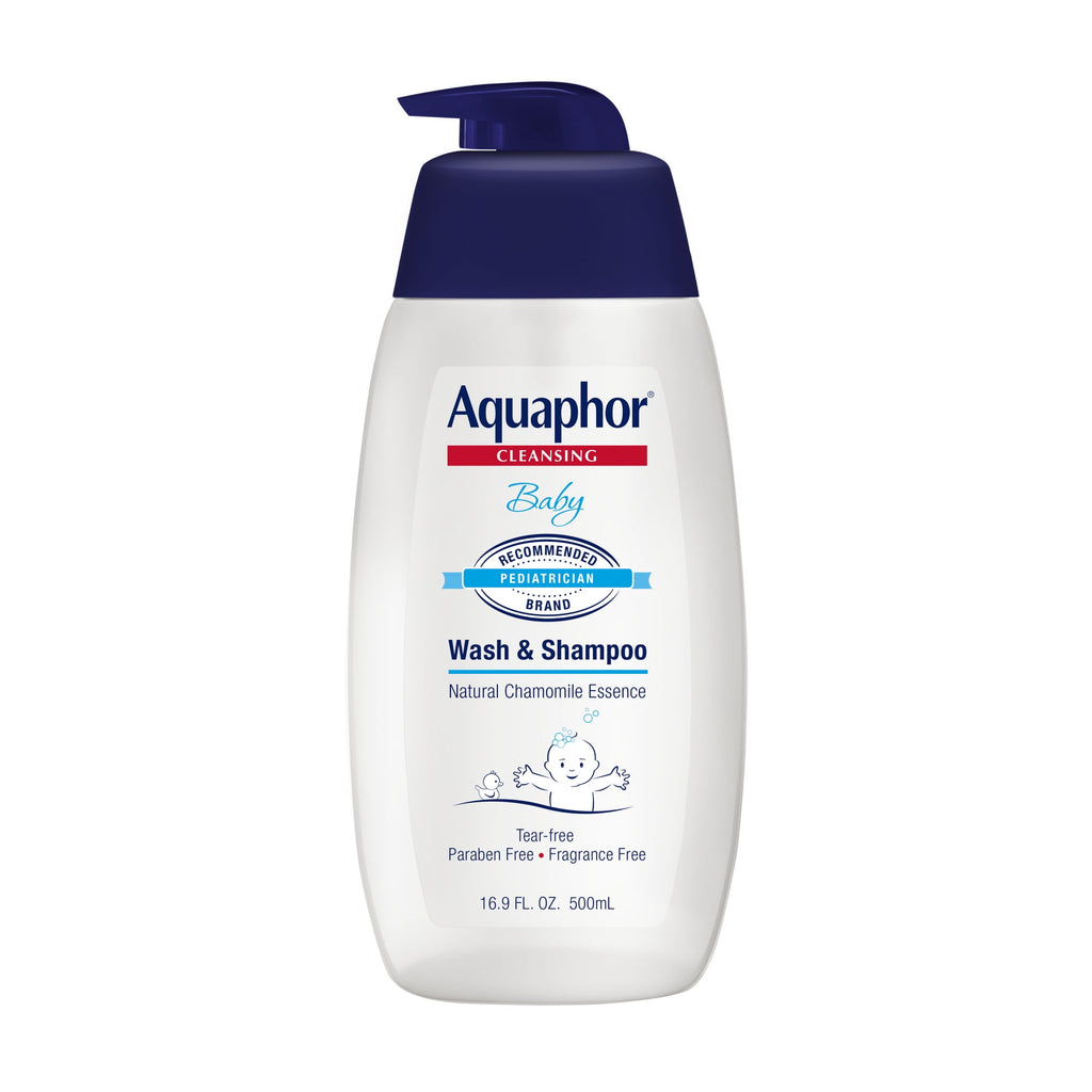 (2 pack) Aquaphor Baby Wash & Shampoo, Fragrance Free and Tear Free for Baby's Sensitive Skin, 16.9 fl oz