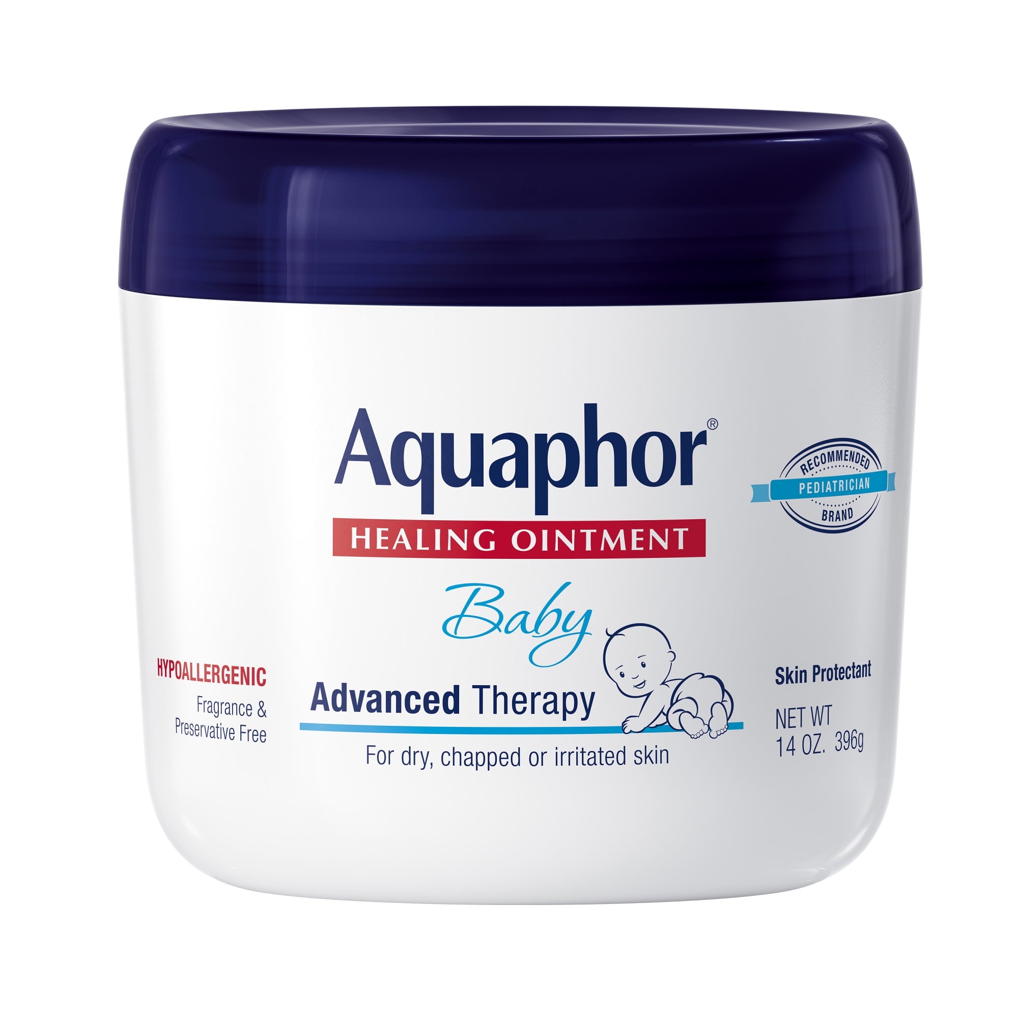 (3 pack) Aquaphor Baby Healing Ointment for Teething, Drool and Diaper Rash, Hypoallergenic, 14 oz