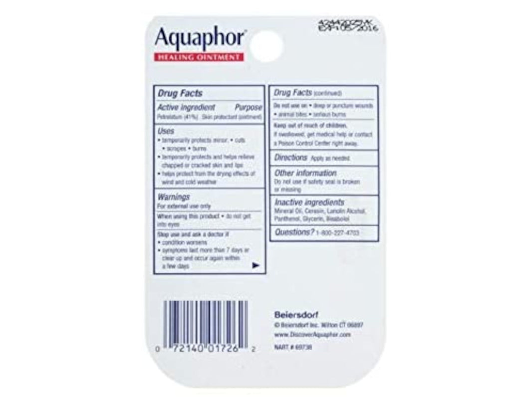 Aquaphor Healing Ointment, Advanced Therapy .25oz. (Pack of 2)