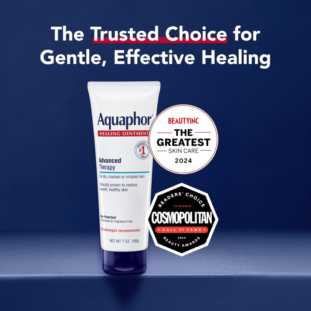 (3 pack) Aquaphor Healing Ointment Skin Protectant for Dry, Cracked, Irritated Skin, Fragrance Free, 7 oz