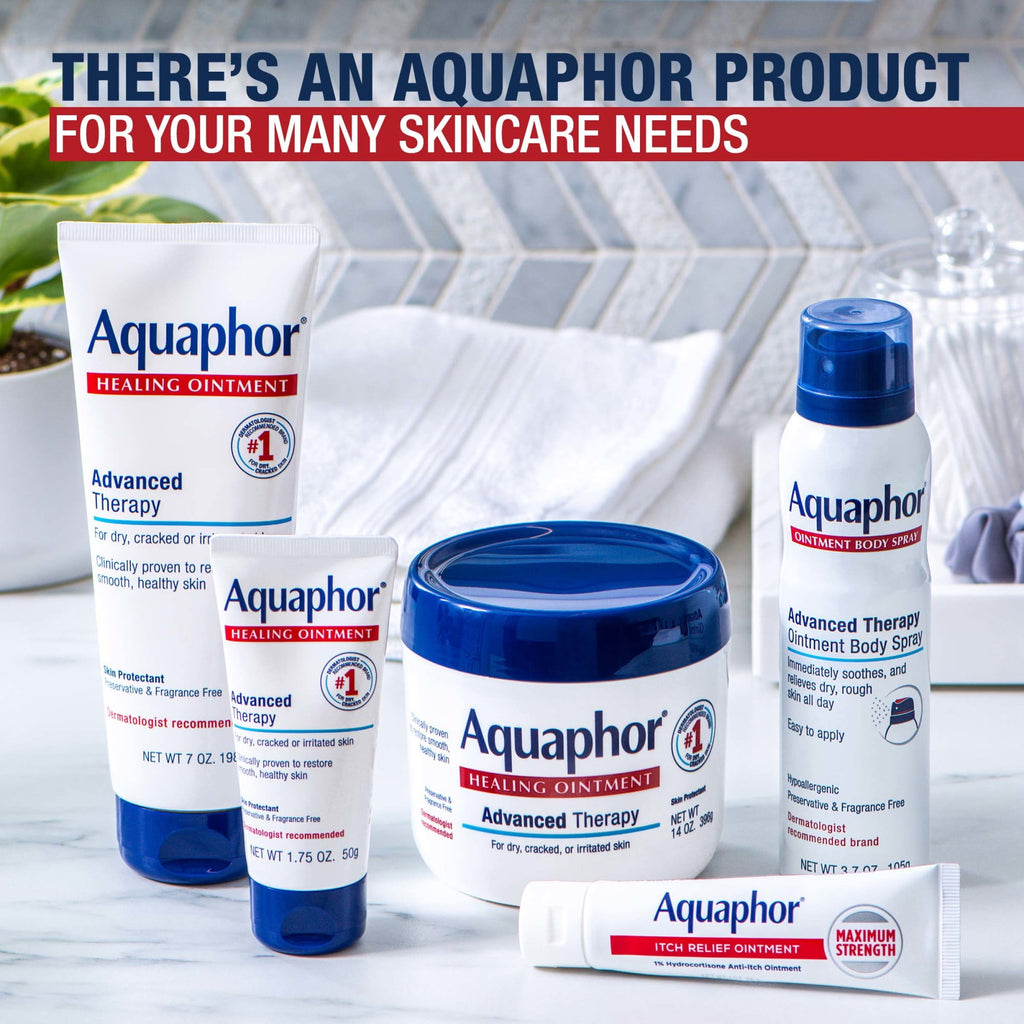 (2 pack) Aquaphor Healing Ointment Skin Protectant for Dry, Cracked, Irritated Skin, Fragrance Free, 14 oz